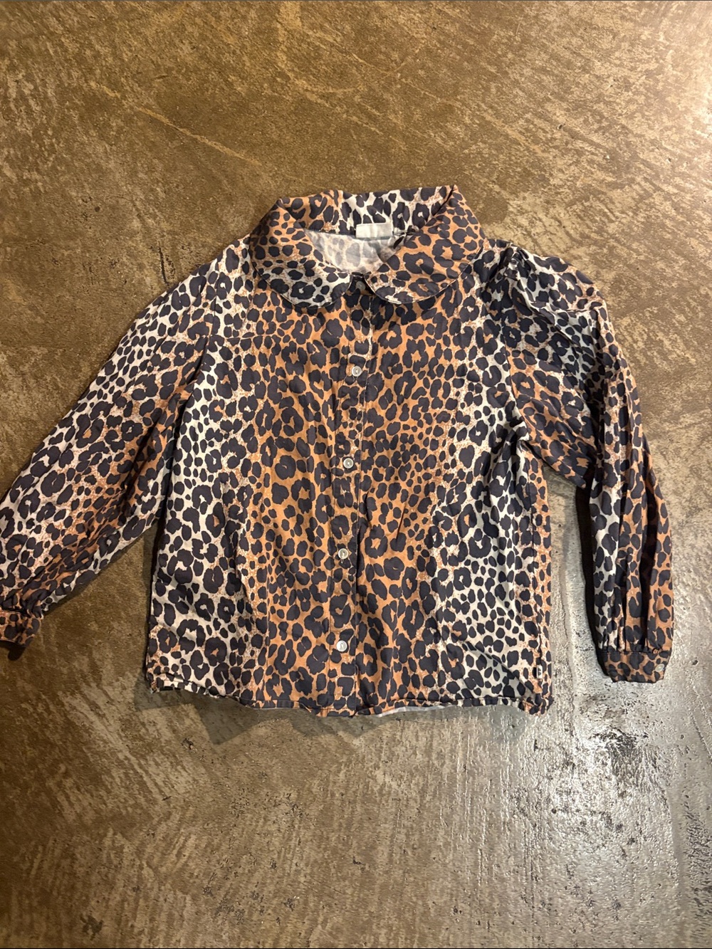 Maed mini Leopard Print Long-Sleeve Kids Shirt - Brown